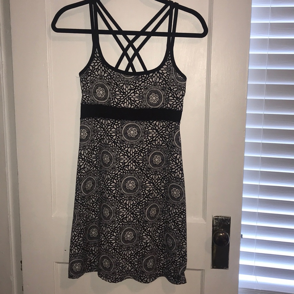 Flower pattern tank top dress with built in bra
